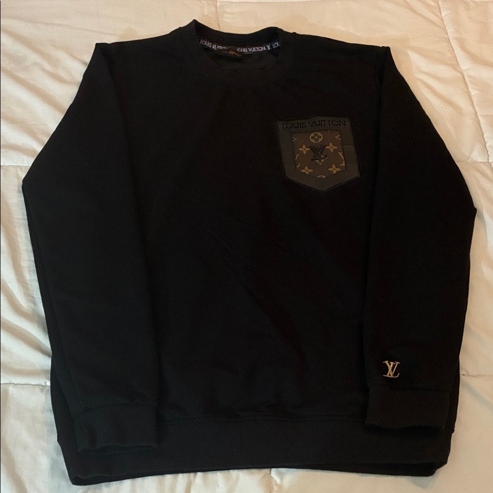 Louis Vuitton Men's Black Crewneck Sweater